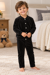 Bonjoy Boys Cardigan Velour Pajamas - WP26010P