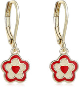 Tiny Gem Girls Flower Leverback Earring - TG34