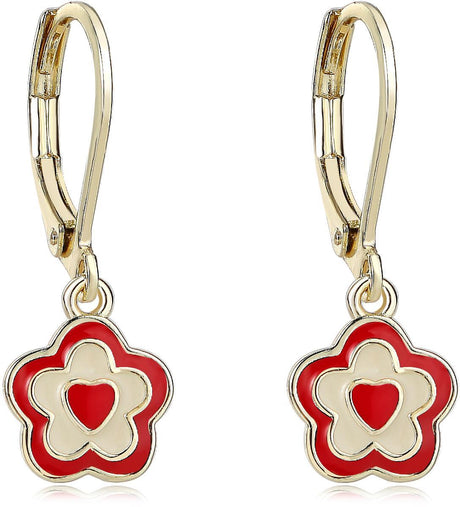 Tiny Gem Girls Flower Leverback Earring - TG34