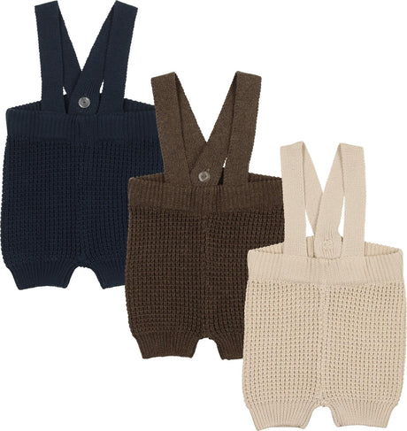 Analogie by Lil Legs Shabbos Collection Baby Toddler Boys Girls Waffle Knit Short Overalls