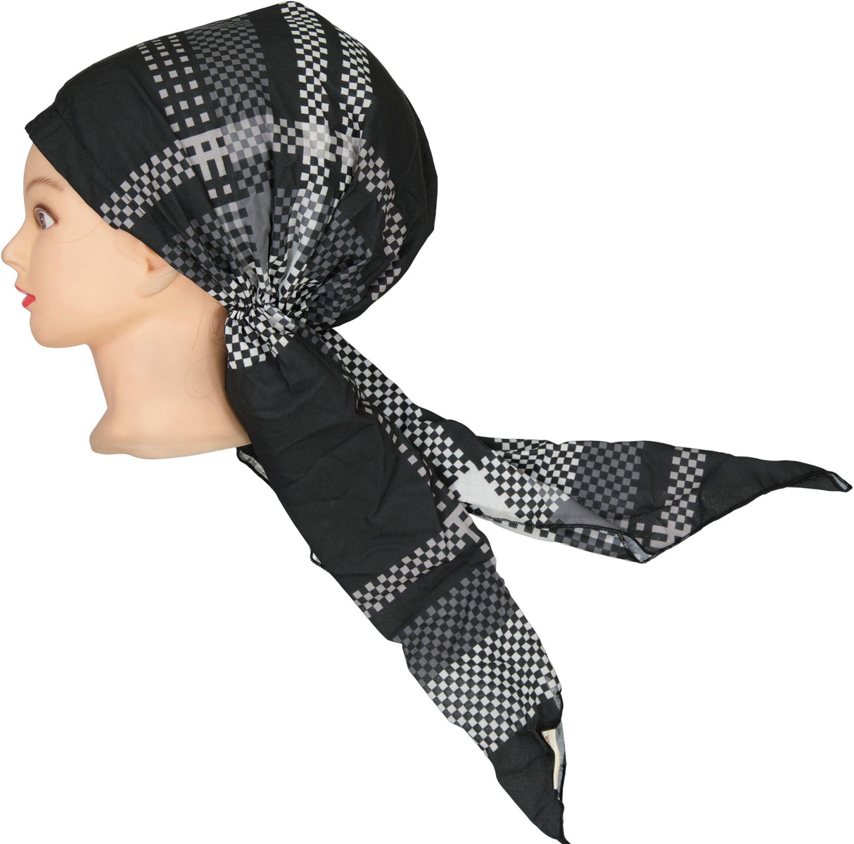 Lizi Check Plaid Pre-tied Tichel - IB-TT-26613-C