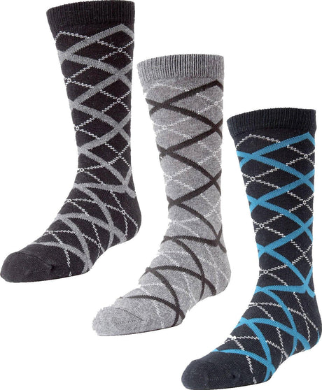 Memoi Boys Diamond Interlock Crew Socks - MK-142