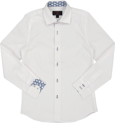Samuel Jr Boys Long Sleeve Dress Shirt with Contrast - Spring 2024
