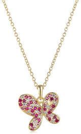 Tiny Gem Filled Butterfly Necklace - TG2006