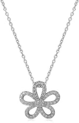 Tiny Gem Flower Outline Necklace - TG2009