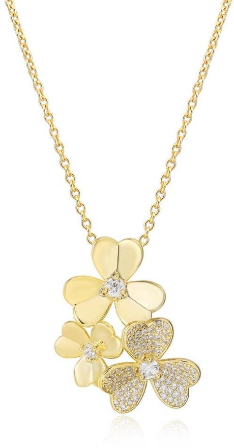 Tiny Gem Triple Clover Necklace - TG2008