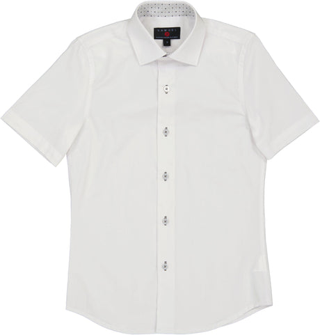 Samuel Jr Boys Short Sleeve Dress Shirt with Contrast - Spring 2024