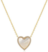 Tiny Gem Pearl Heart Necklace - TG2014