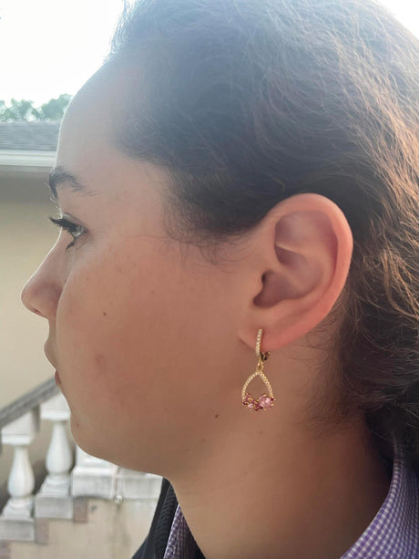 Tiny Gem Girls Clustered Stone Hanging Earring - TG65