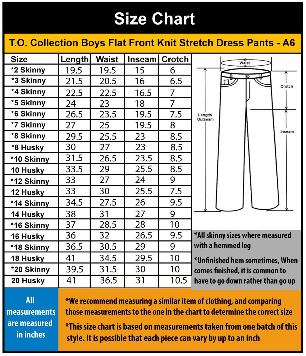 T.O. Collection Boys Flat Front Knit Stretch Dress Pants - A6