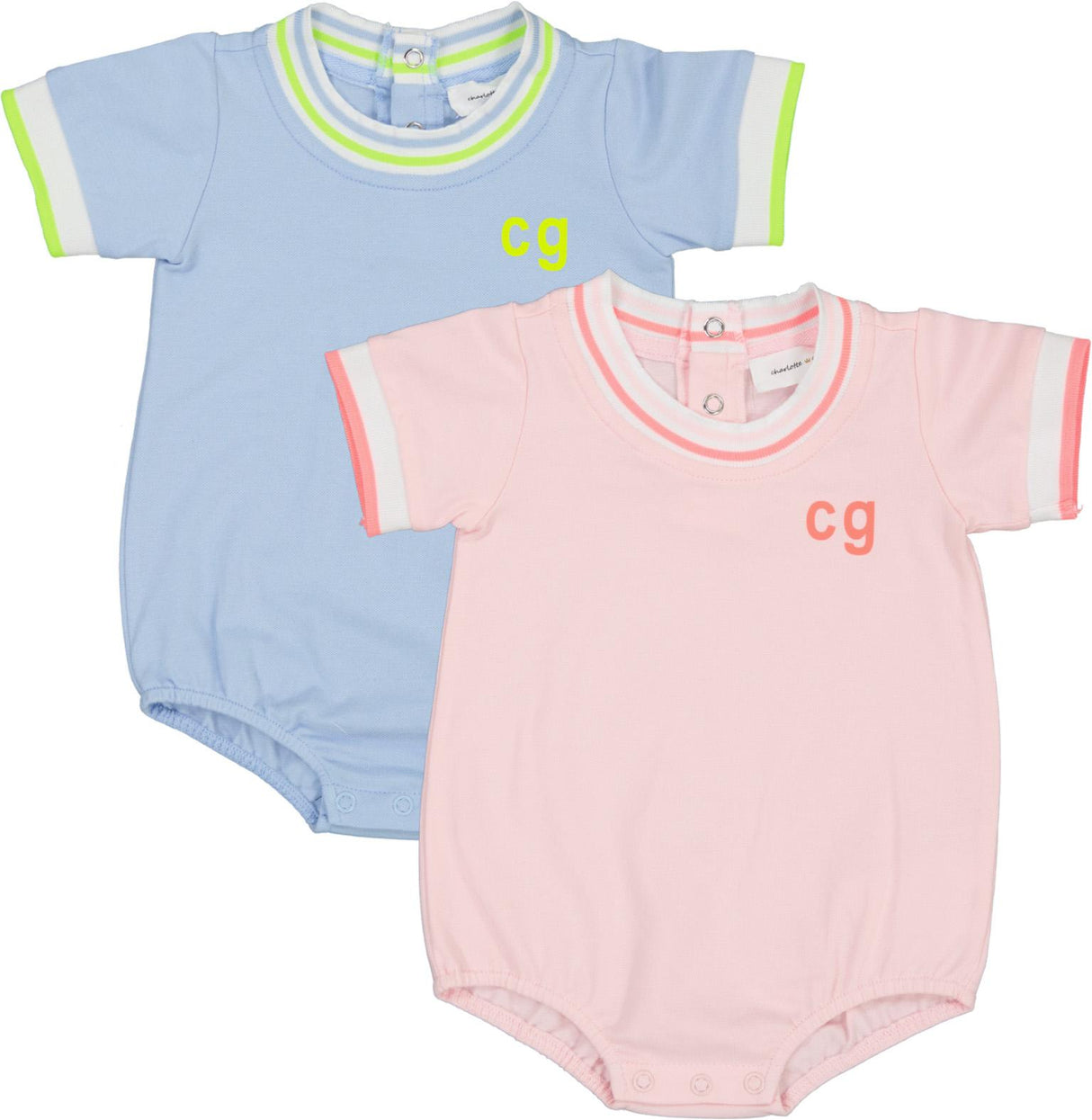 Charlotte & George Baby Boys Girls Contrast Trim Romper - SB6CP7392O
