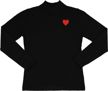 Teela Girls Heart Embroidered Turtleneck - 21-091