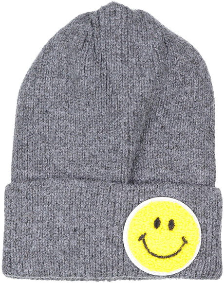 ShirtStop Smiley Patch Ribbed Knit Hat - 60165