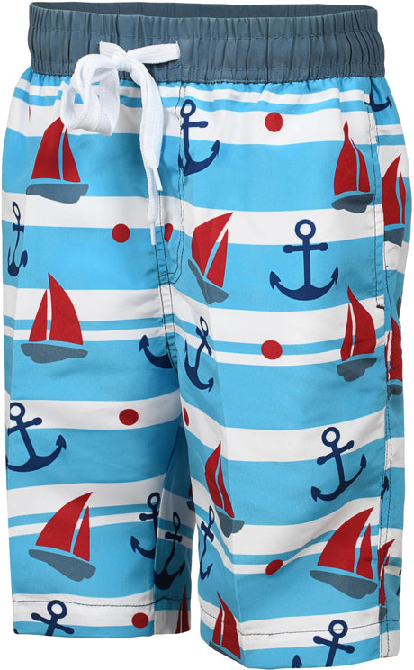 Abstract Boys Sailboat & Anchor Bathing Suit - 16SP5