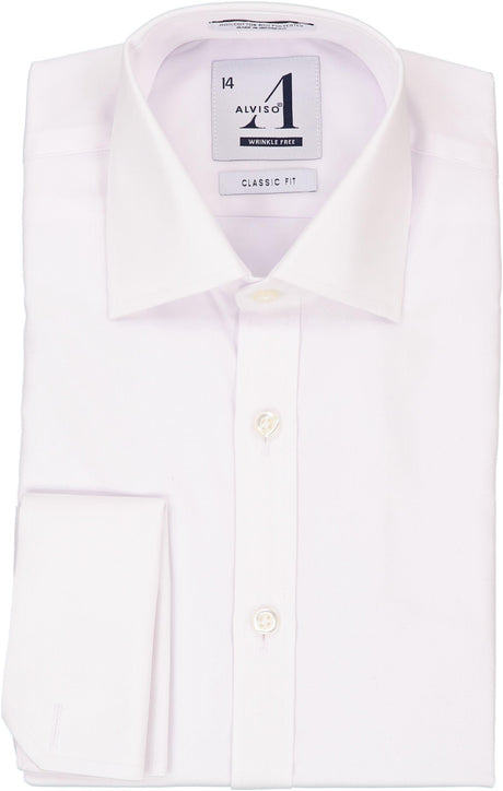 Alviso Boys White French Cuff Cotton/Poly Dress Shirt - T601