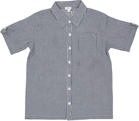 Bonjoy Boys Plaid Short Sleeve Dress Shirt - BTSS26010BS