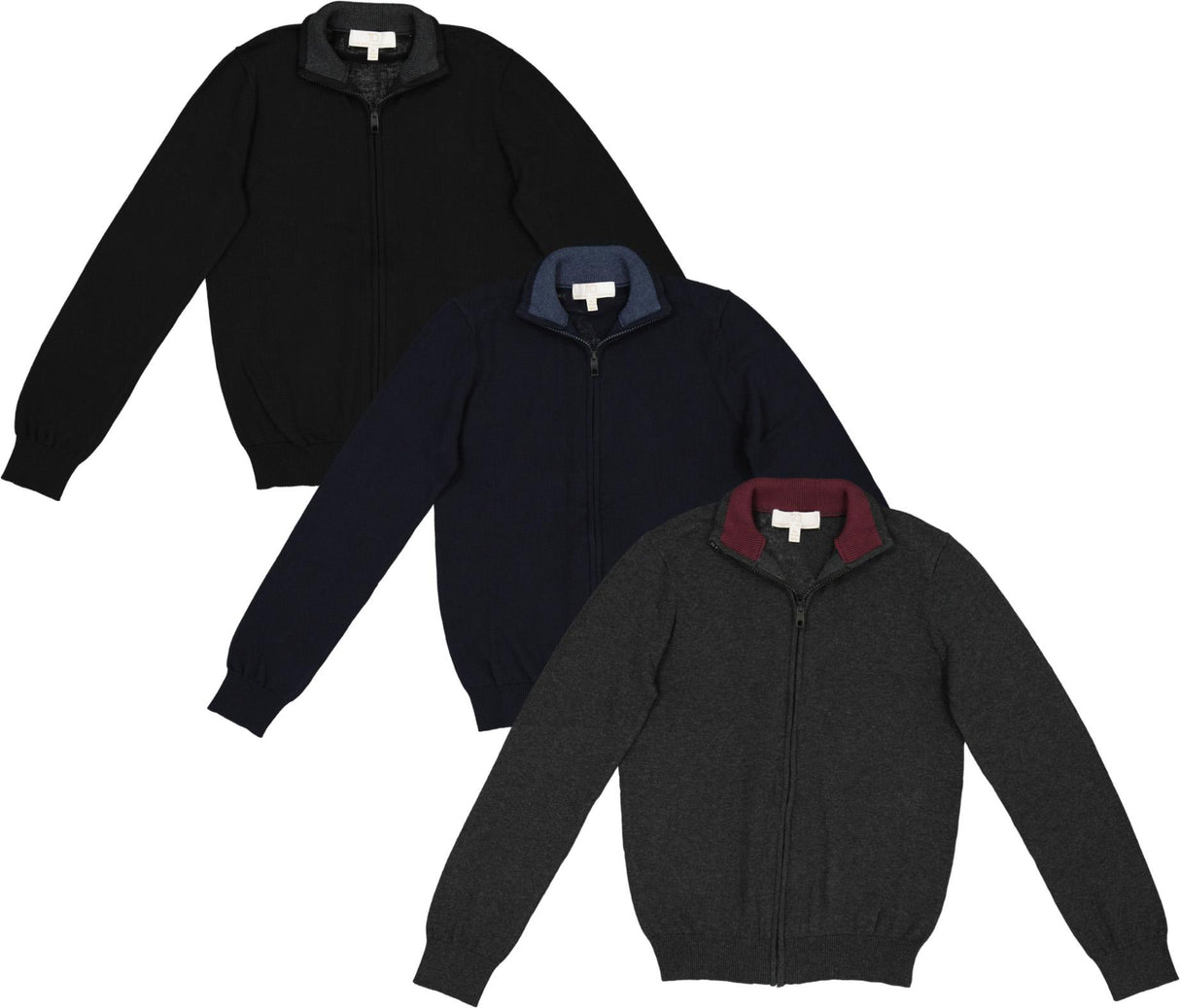 T.O. Collection Boys Fine Knit Full Zip Sweater - SWB-FZ