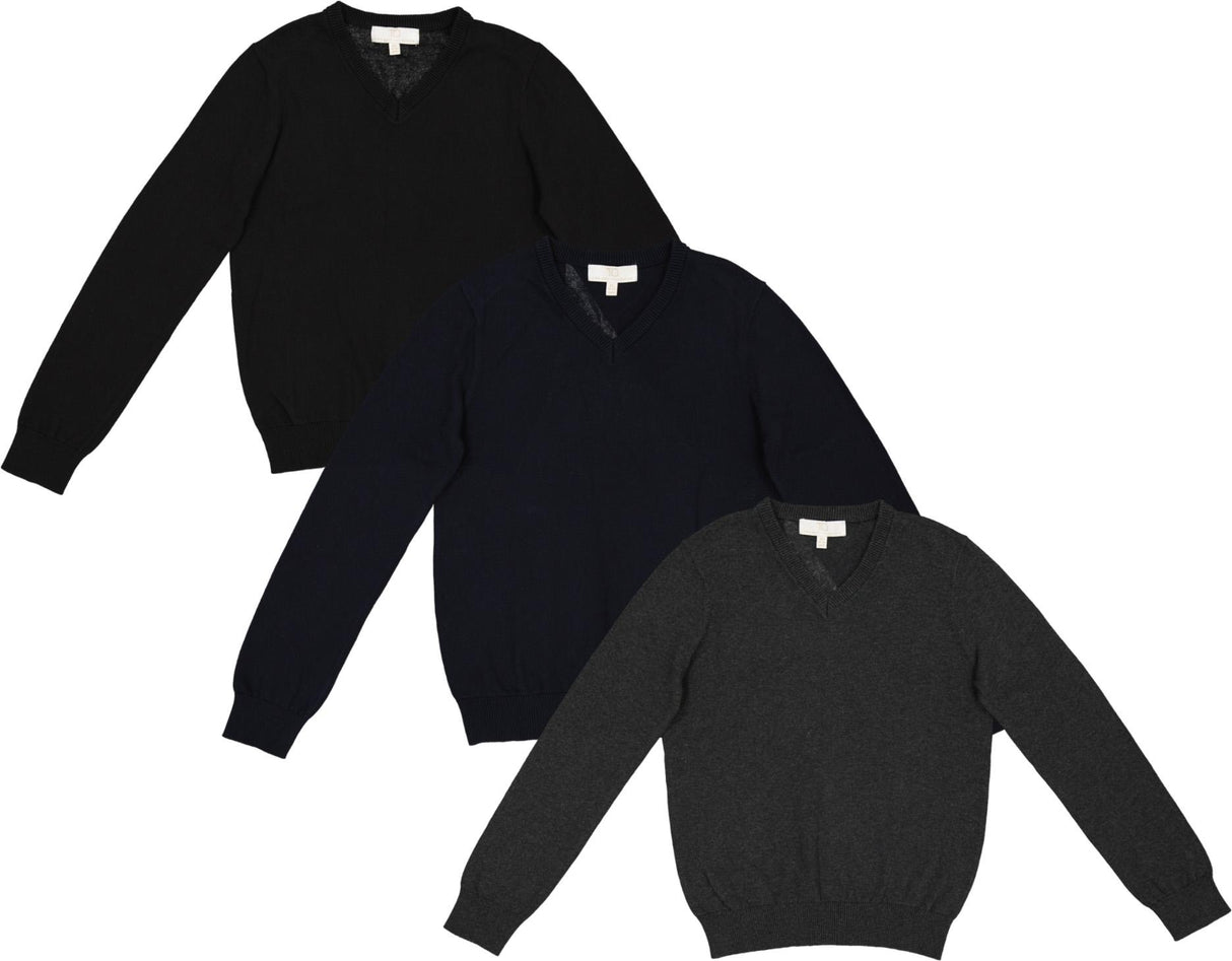 T.O. Collection Boys Fine Knit V-NECK Sweater - SWB-VN