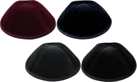 iKippah Boys Velvet 4 Part Yarmulka with Rim