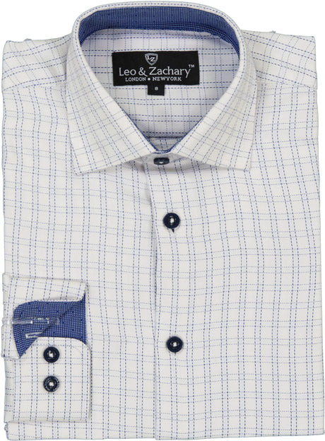 Leo & Zachary Boys Long Sleeve Dress Shirt - 50068