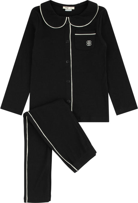 Noggi Boys Girls Bamboo Cotton Button Down Piped Pajamas - 216011