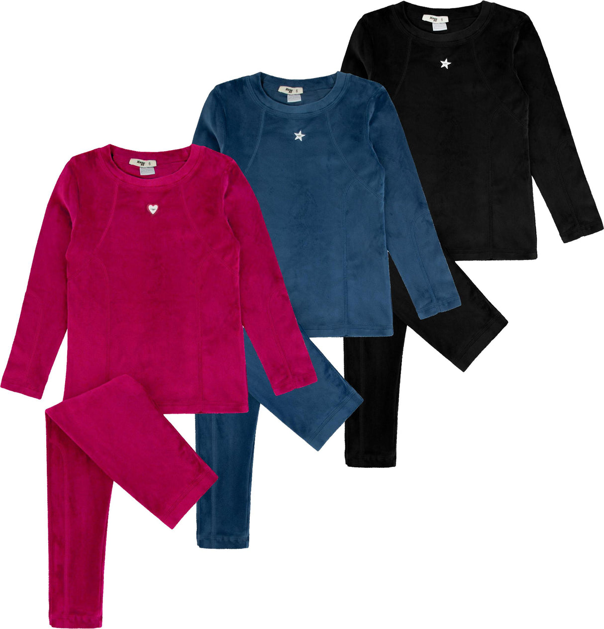 Noggi Boys Girls Seams Velour Pajamas - 217015