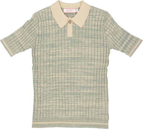 Hopscotch Boys Ribbed Collared Short Sleeve Sweater - SB3CP4776