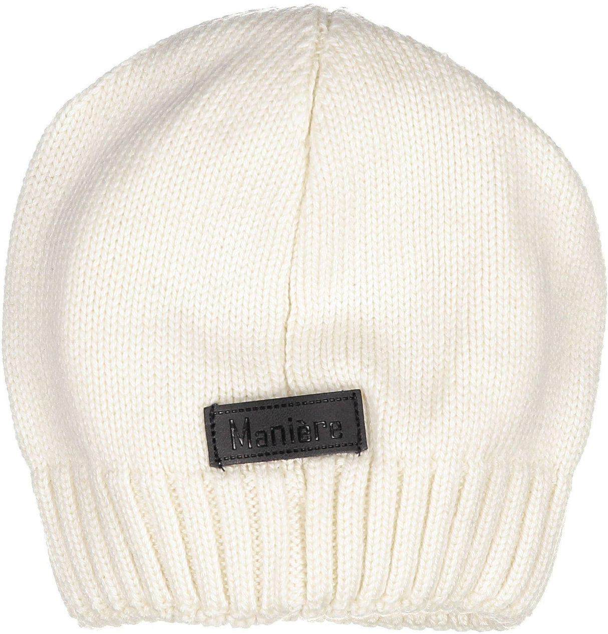 Maniere Unisex Baby Wool Blend Knit Hat with Double Snap for Pompoms