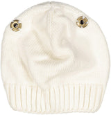 Maniere Unisex Baby Wool Blend Knit Hat with Double Snap for Pompoms