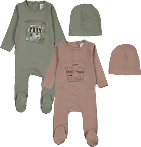 Analogie by Lil Legs Lil People Collection Baby Boys Girls Cafe Cotton Footie - AF26S300