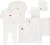 Ely's & Co Baby Boys Girls Embroidered Cotton Stretchie, Bonnet, Blanket Gift Box Set - SS24-0024-0026-GBG