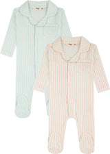 Noggi Baby Boys Girls Bamboo Cotton Striped Footie - 216218