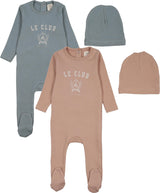 Analogie by Lil Legs Lil People Collection Baby Boys Girls Varsity Crest Cotton Footie - AF26S302