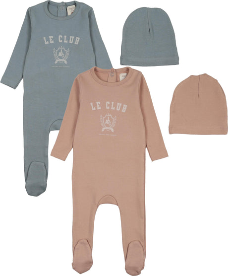 Analogie by Lil Legs Lil People Collection Baby Boys Girls Varsity Crest Cotton Footie - AF26S302