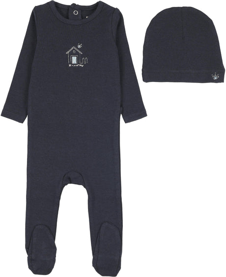 Analogie by Lil Legs Sweet Campaign Collection Baby Boys Embroidered Cotton Footie - AF26S319