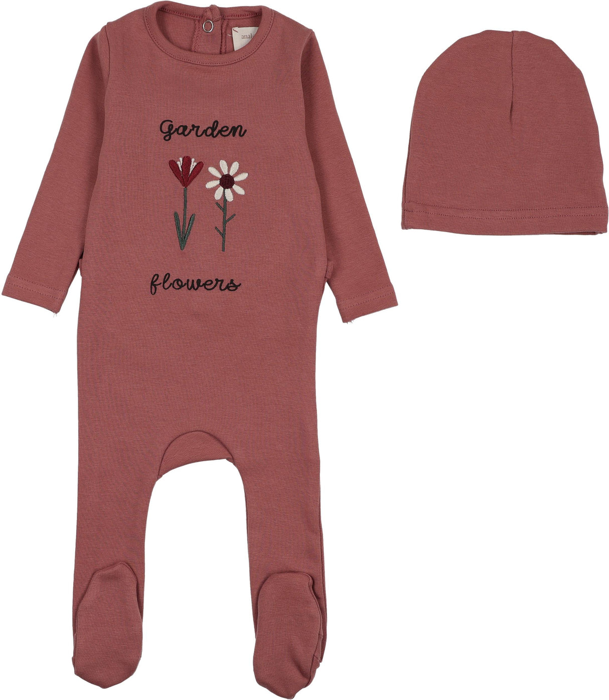 Analogie by Lil Legs Lil People Collection Baby Girls Flower Cotton Footie - AF26S304