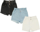 Lil Legs Denim Basic Collection Boys Girls Paperbag Shorts