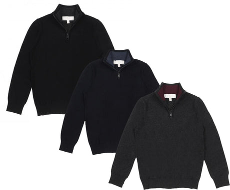 T.O. Collection Mens Fine Knit 1/4 Zip Sweater - SWM-QZ