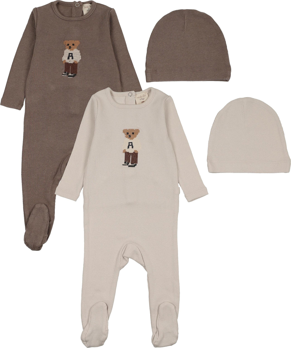 Analogie by Lil Legs Lil People Collection Baby Boys Bear Cotton Footie - AF26S326