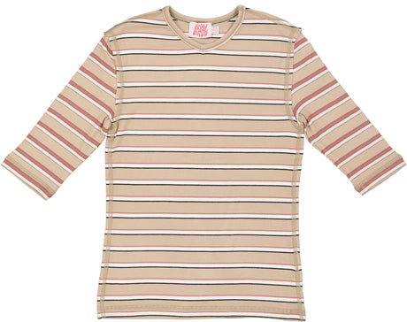 Pinky Promise Girls Ribbed Stripe V-neck 3/4 Sleeve T-shirt - SB3CY2057
