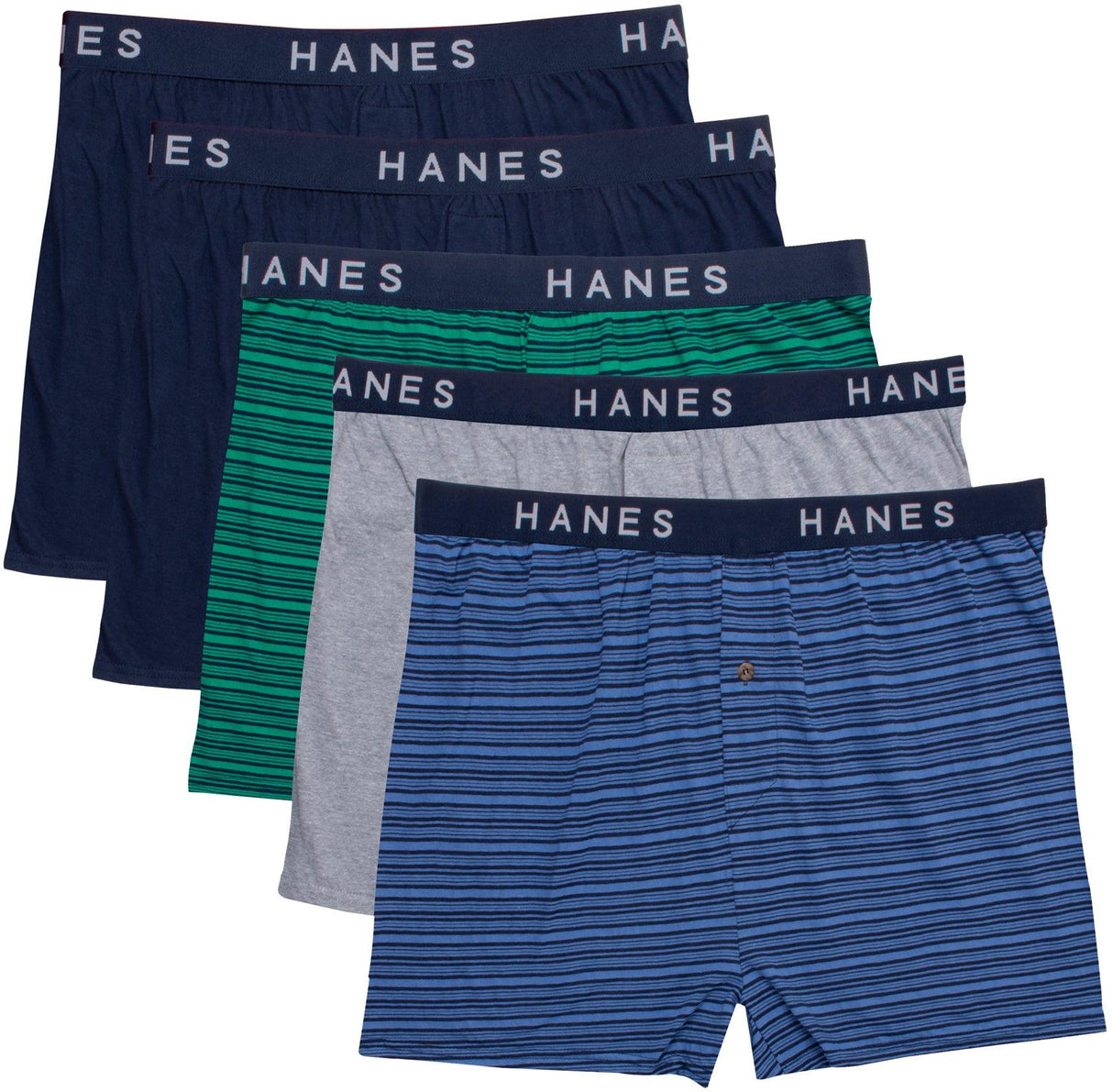 Hanes Mens TAGLESS® Knit Boxers Underwear 5 Pack - 709BP5 – ShirtStop
