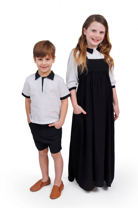 Numu Girls Teens Contrast Linen Blouse - N115-52
