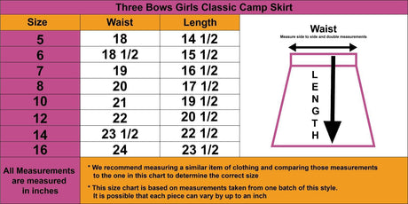 Three Bows Girls Classic Camp Skirt