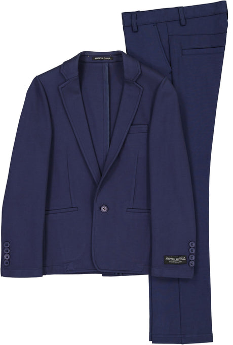Armando Martillo Boys Off Navy Stretch Knit Suit Separates - 613