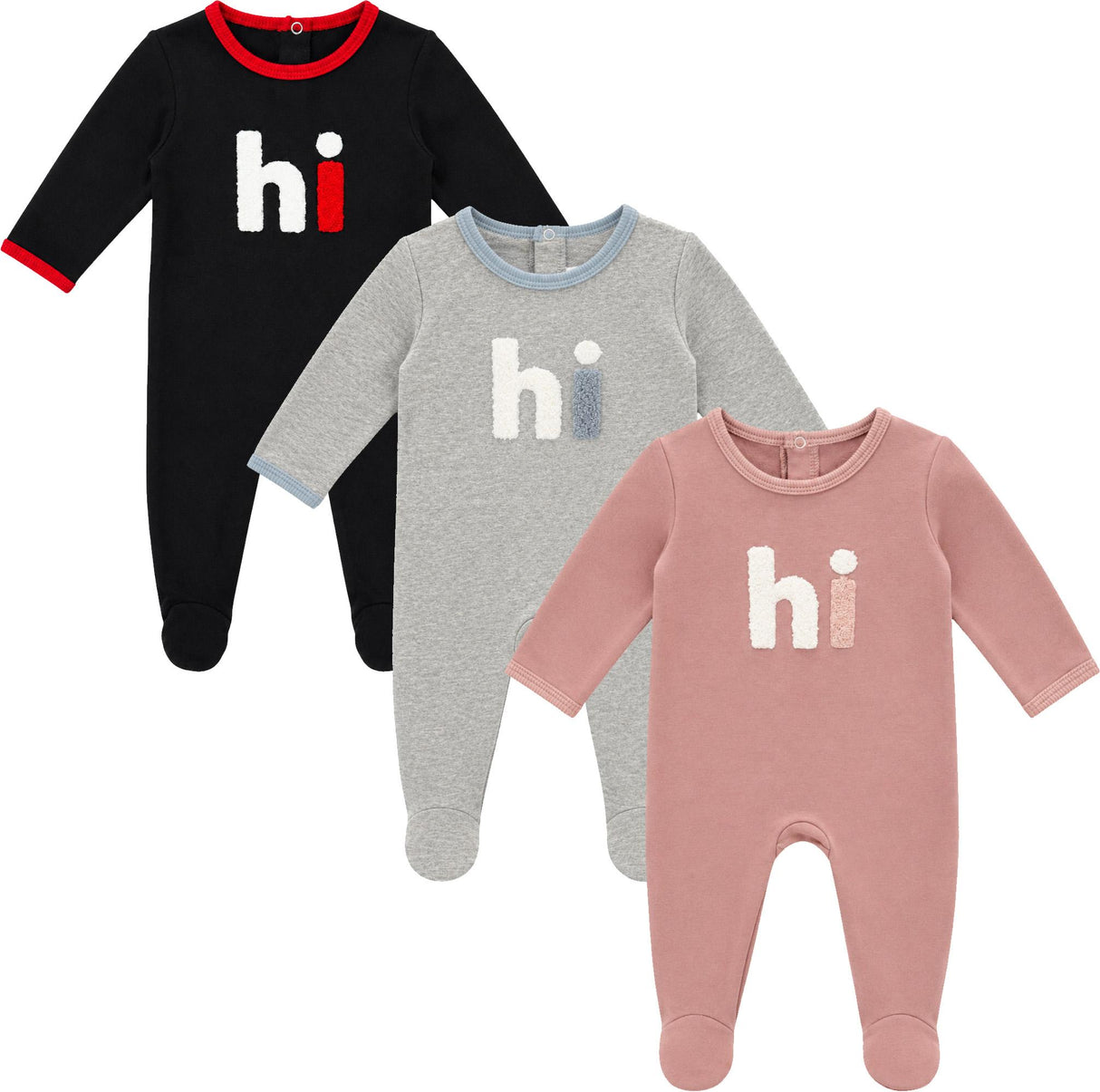 Fragile Baby Boys Girls "hi" Footie - WB6CP7427B