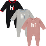 Fragile Baby Boys Girls "hi" Footie - WB6CP7427B