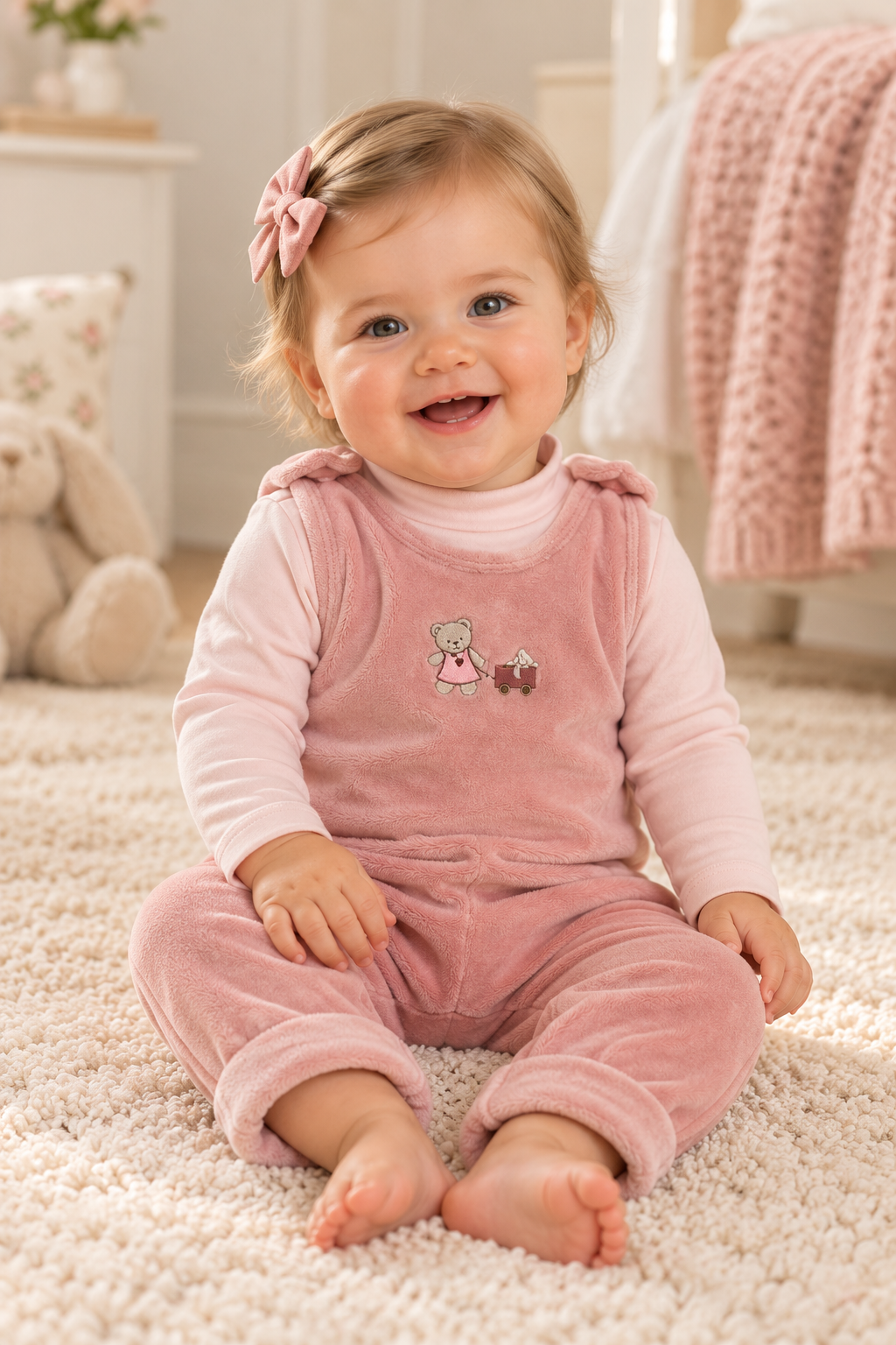 Aurora Baby Boys Girls Embroidered Bear Outfit - AAW26-0097-0099