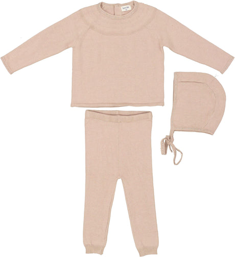 Bee & Dee Baby Boys Girls Contrast Stitch Knit Outfit & Bonnet Set - FCSKT