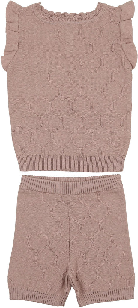 Noovel Baby Girls Honeycomb Scallop Knit Outfit - HSSKS24