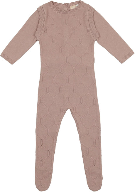 Noovel Baby Girls Honeycomb Scallop Knit Stretchie - HSFKS24